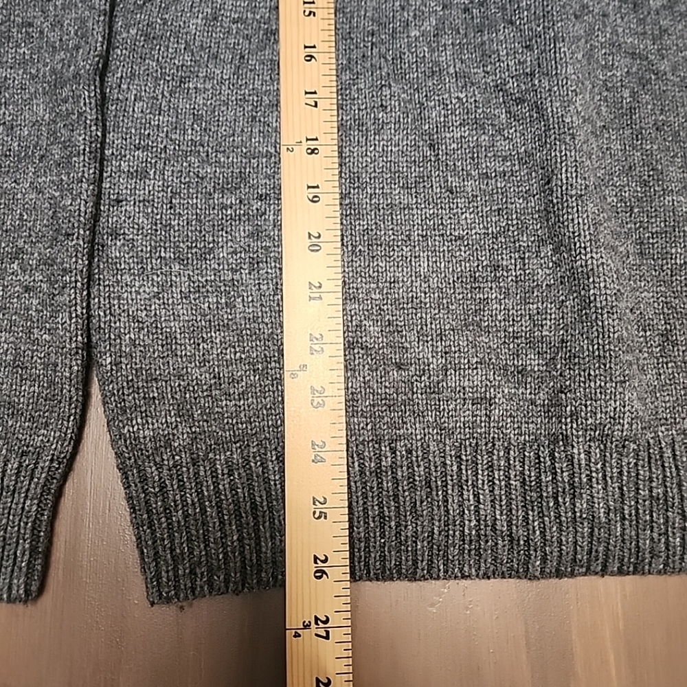 Garret Scott Nordic Fair Isle Sweater Wool Blend Knit 1/4 Zip Gray Blue Medium - Picture 6 of 11